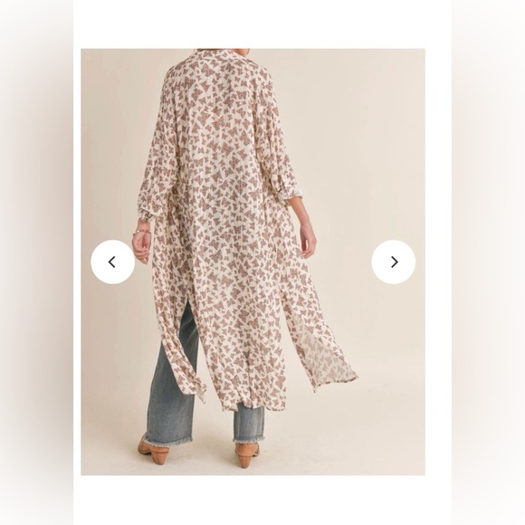 Sadie & Sage Button Down Butterfly Print Shirt Dress NWT - Picture 2 of 6